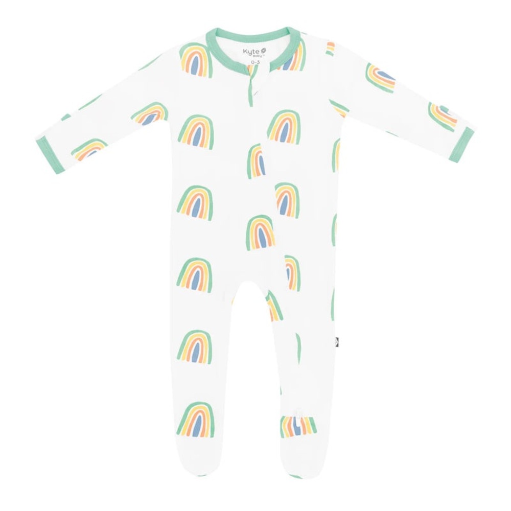 KYTE BABY WASABI RAINBOW ZIP FOOTIE 3-6 MONTHS, NWT